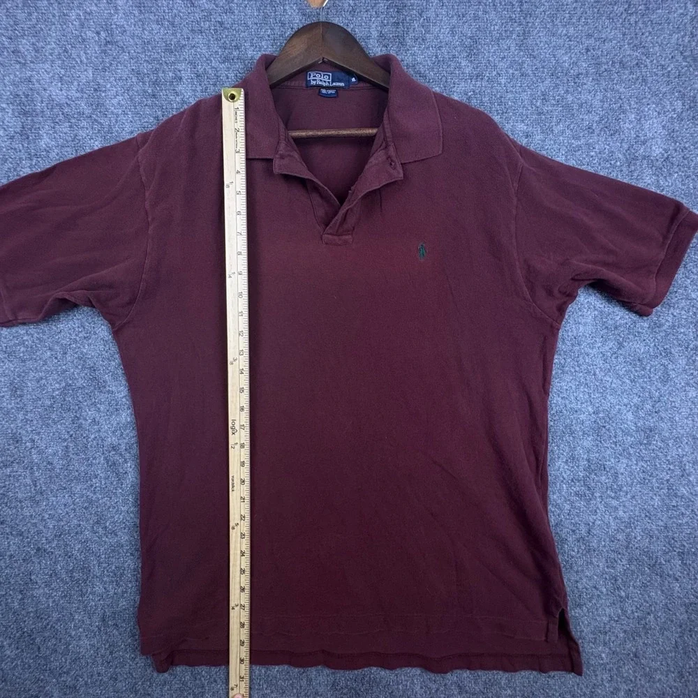 Polo Ralph Lauren Mens XL Burgundy Maroon Short Sleeve Pique Cotton Polo Shirt